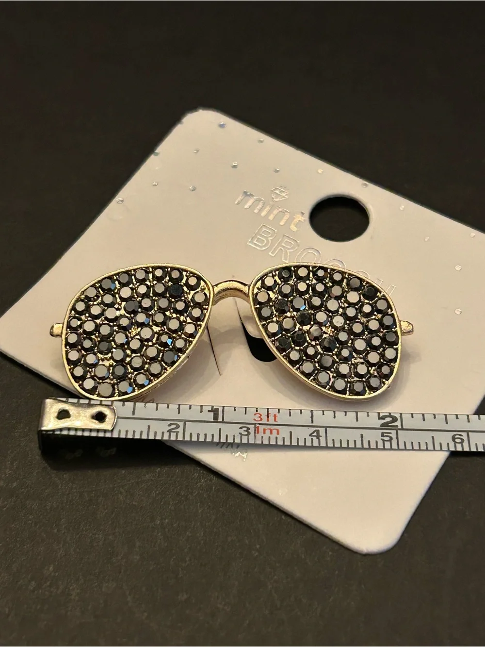 Mint Sparkling Rhinestone Sunglasses Brooche in Assorted Colors NWT